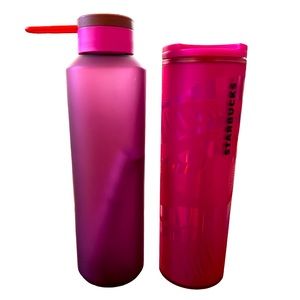💛NWT 2 Piece Set | Starbucks Hot Pink Set | Coffee cup and Water Bottle